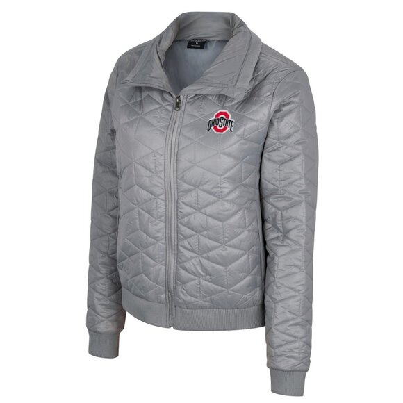 OSU Ohio State Buckeyes Lightweight Puffer Jacket Gray Women’s Colosseum Medium - Picture 1 of 14